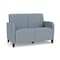 Lesro Siena Lounge Reception 2 Seat Tandem Seating No Center Arm, Walnut, RS Rain Song Upholstery SN2101 - alternate 1